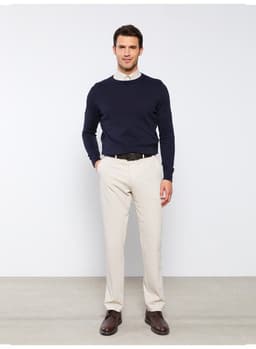 Crew Neck Long Sleeve Men's Knitwear Sweater